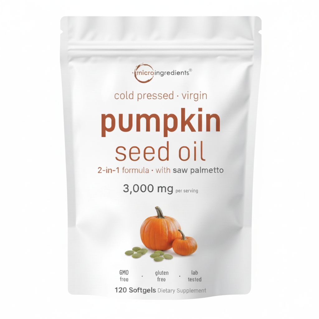 Aceite puro de semilla de calabaza ¡Transforma tu cabello naturalmente! 120 capsulas